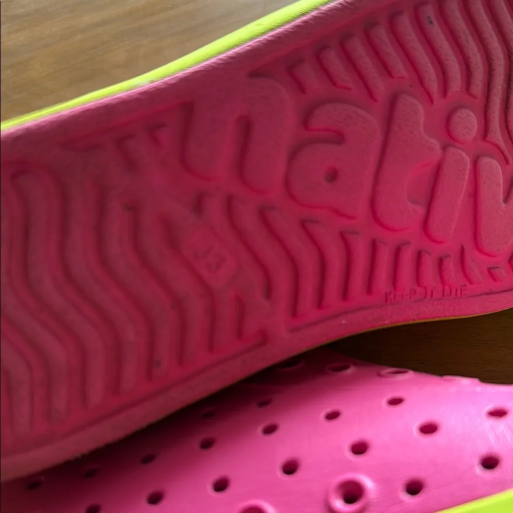 Native Jefferson Pink and Green Slip-On Shoes